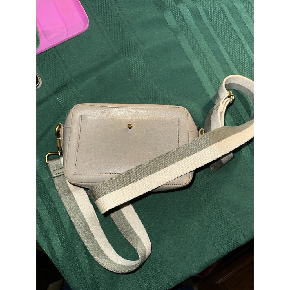 Madewell Transport Square Tote Crossbody Leather Bag Zip Top Double Straps EUC